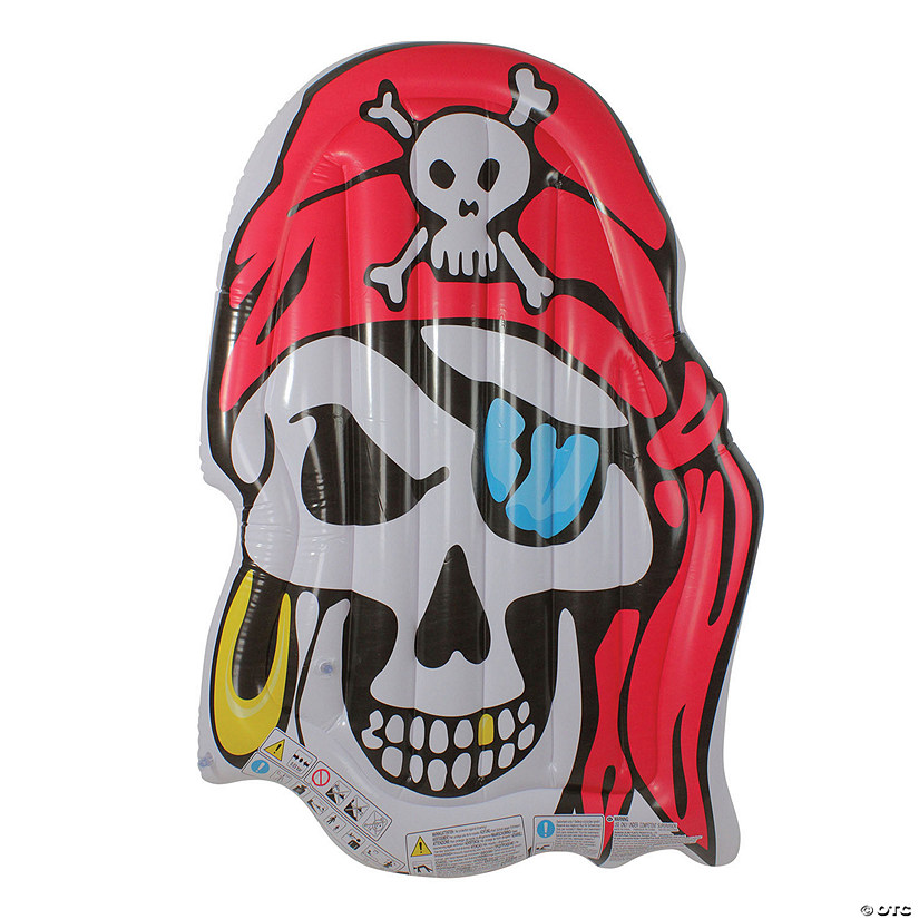 Pool Central Inflatable White and Red Pirate Jumbo Skull Pool Float  59-Inch Image