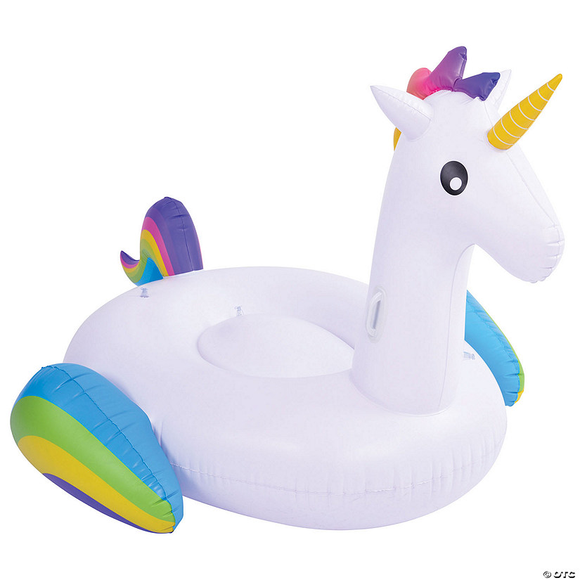 Pool Central Inflatable White and Yellow Jumbo Magical Unicorn Pool Float  85.5-Inch Image