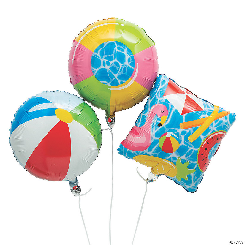 Pool Party 18" - 20" Mylar Balloons - 3 Pc. Image