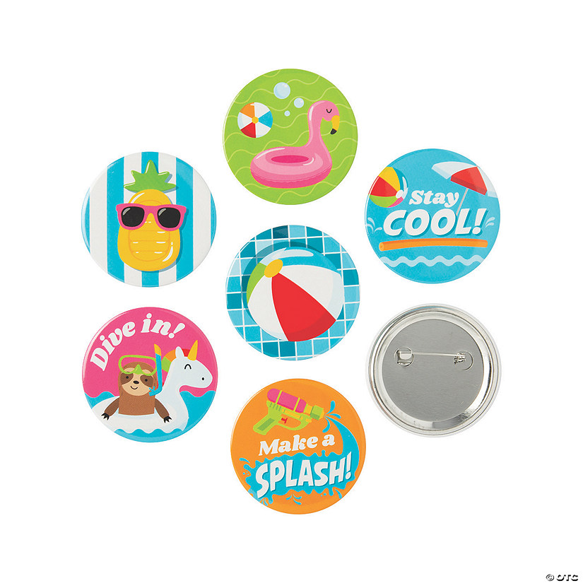 Pool Party Buttons - 24 Pc. Image