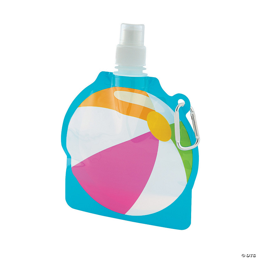 Pool Party Collapsible BPA-Free Plastic Water Bottles - 6 Ct. Image