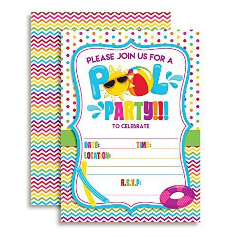 Pool Party Invitations 40pcs. by AmandaCreation Image