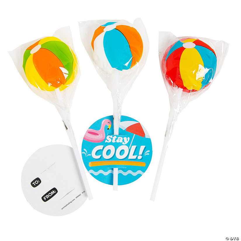 Pool Party Lollipop Handouts for 12 Image