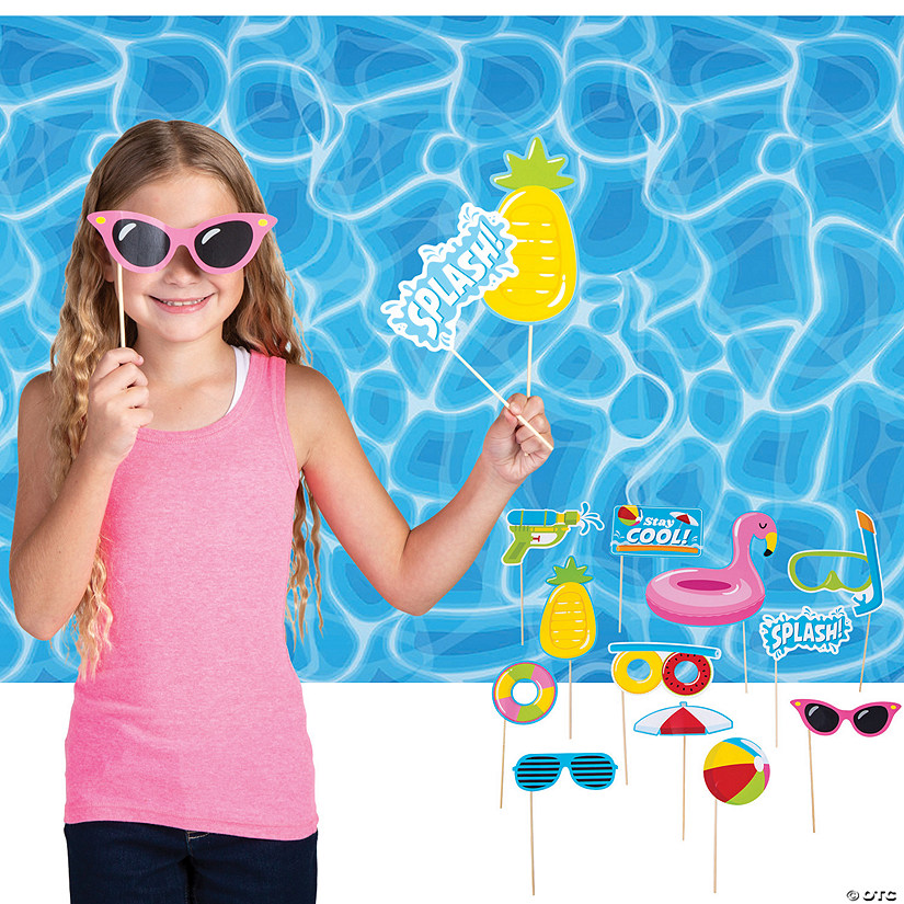 Pool Party Photo Booth Kit - 15 Pc. Image