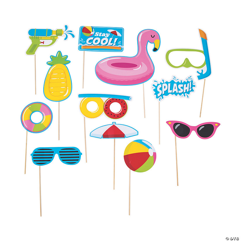 Pool Party Photo Booth Props- 12 Pc. Image