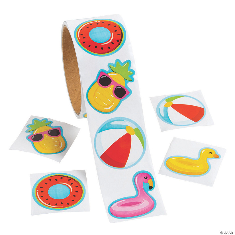 Pool Party Sticker Roll - 100 Pc. Image