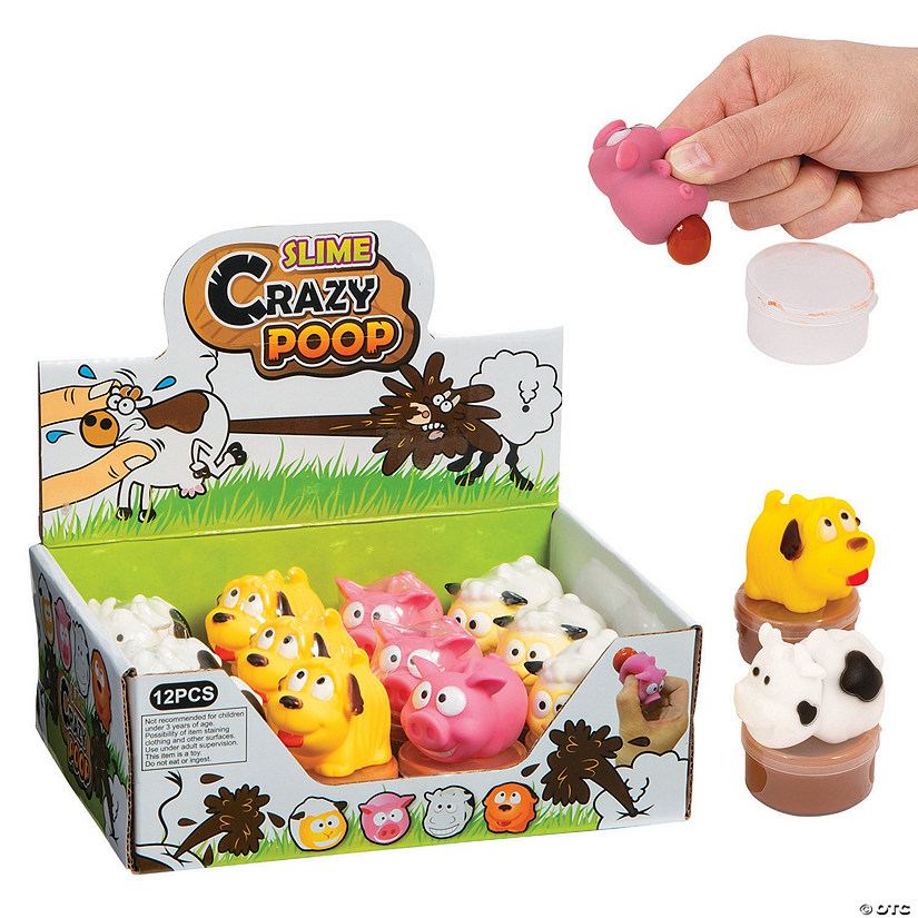 Poopin&#8217; Farm Animal Slime Containers - 12 Pc. Image