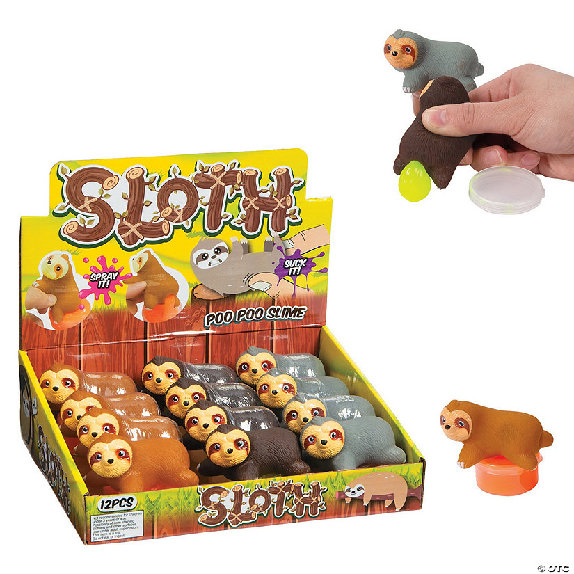 Pooping Sloth Slime Containers - 12 Pc. Image