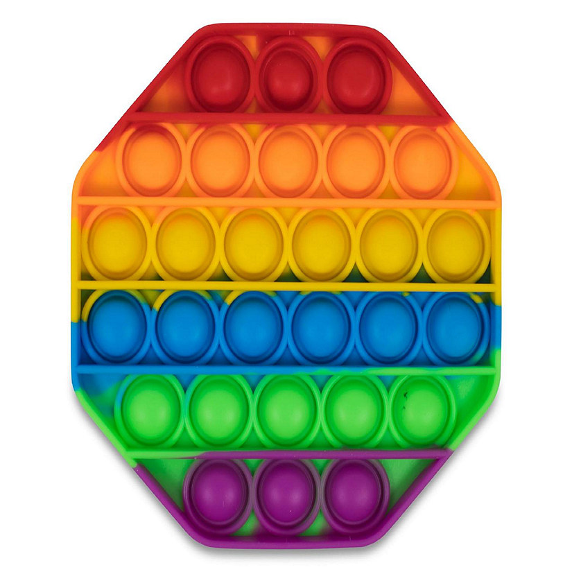 Pop Fidget Toy Silicone Bubble Popping Game Rainbow Octagon | Oriental ...