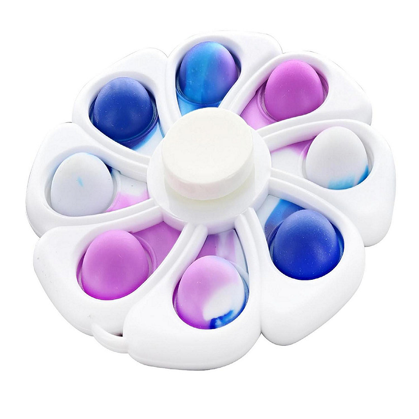 Pop Fidget Toy Spinner White Flower 8-Button Bubble Popping Game Image