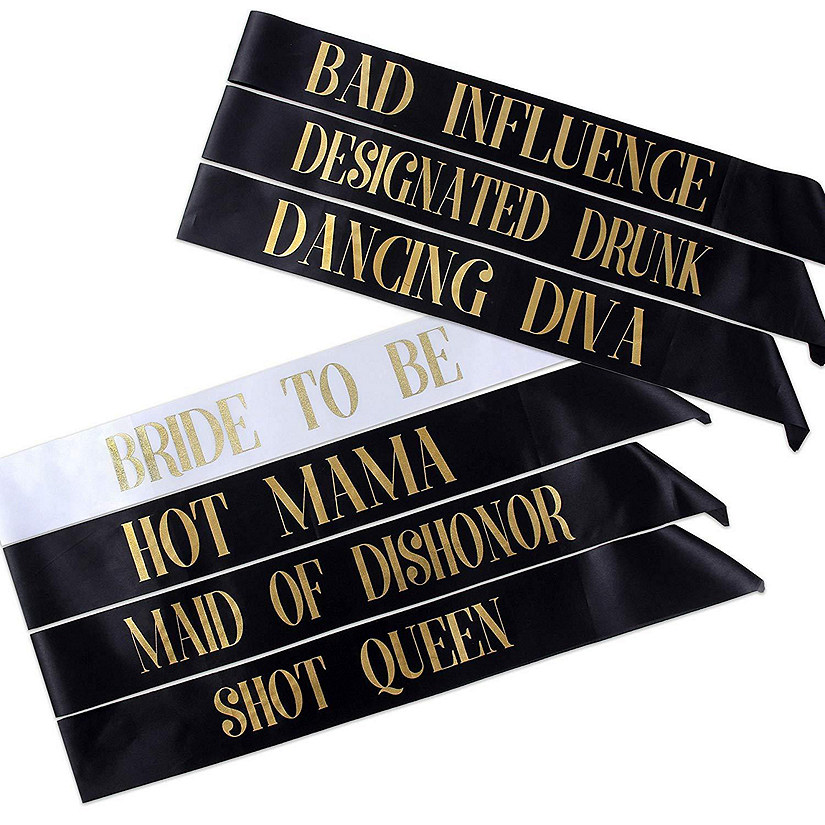 Pop Fizz Designs Bachelorette Party Sashes- Bride to Be and Bride Tribe Sashes Image