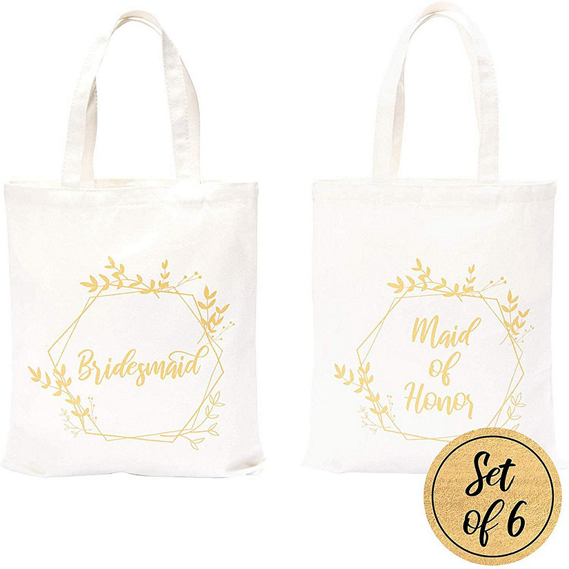 Pop Fizz Designs Bridesmaid Bags - White and Gold - 1 Maid of Honor Bag - Bride Bag Image