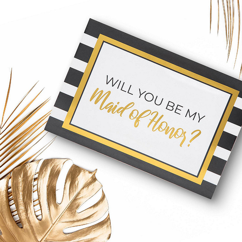 Pop Fizz Designs Stripes with Gold Foil Bridesmaid Box Set Image