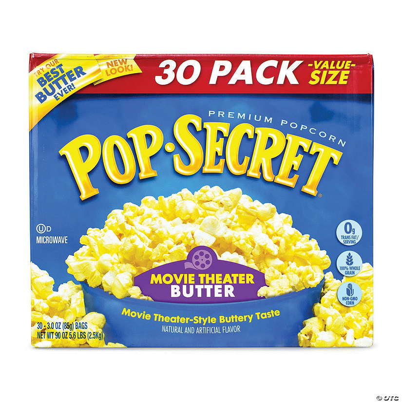 Pop Secret Premium Popcorn Movie Theater Butter, 3 oz, 30 Count Image