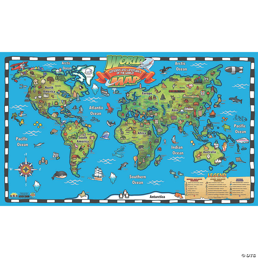 Popar Kids World Map Interactive Wall Chart Image