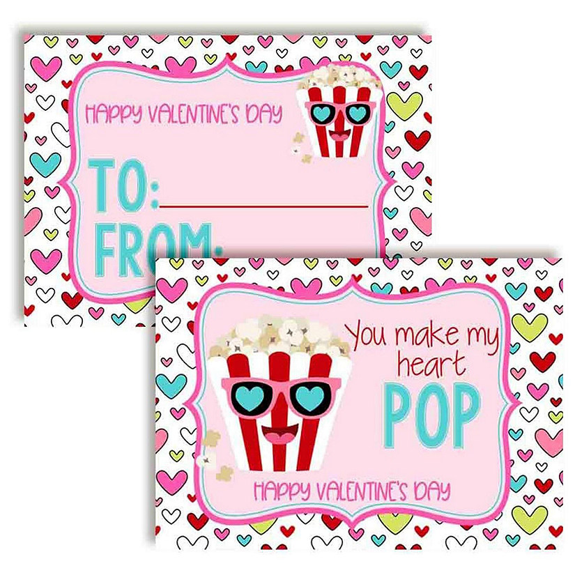 Popcorn Classroom Valentines 30pc. by AmandaCreation Image