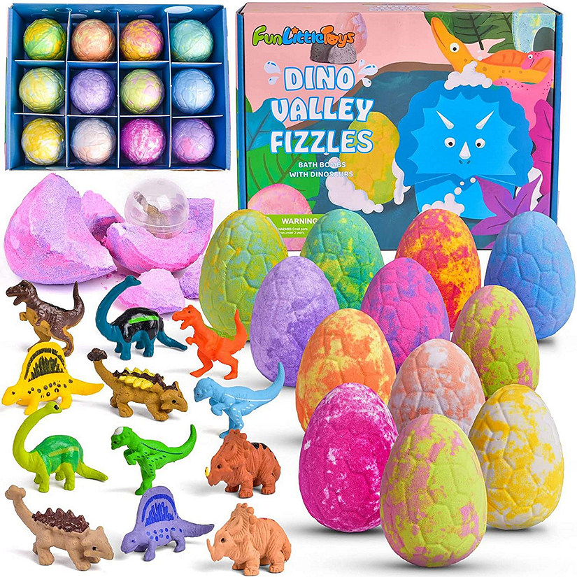 PopFun-12 Colors Kids Dinosaur Egg Bath Bombs | Oriental Trading