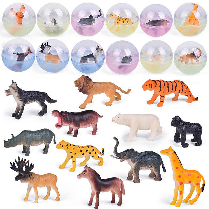 PopFun 2.48" Easter Eggs with Animal Figures Toys 12 Pc Image