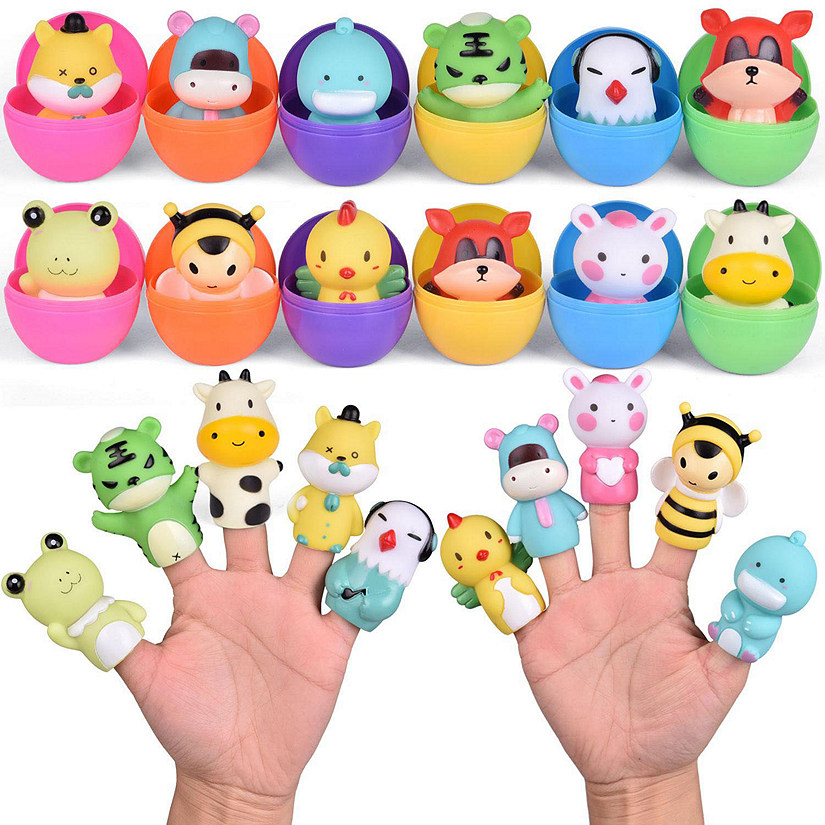 PopFun 2.8" Easter Eggs with Finger Puppets 12 Pc Image