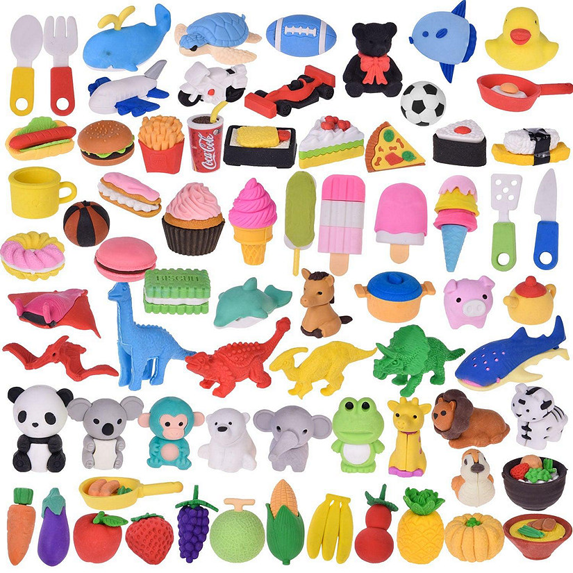 100 Pack Animal Erasers for Kids, Pets for Classroom, 3D Bulk Mini Puzzle  Pencil