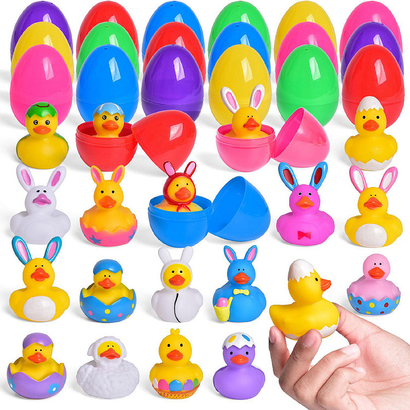 PopFun 3.5" Easter Eggs with Rubber Duck Toys 18 Pc Image