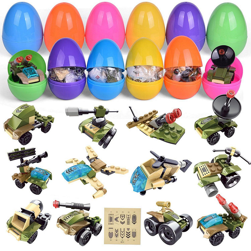 PopFun 3" Easter Eggs with Army Toys 12 Pc Image