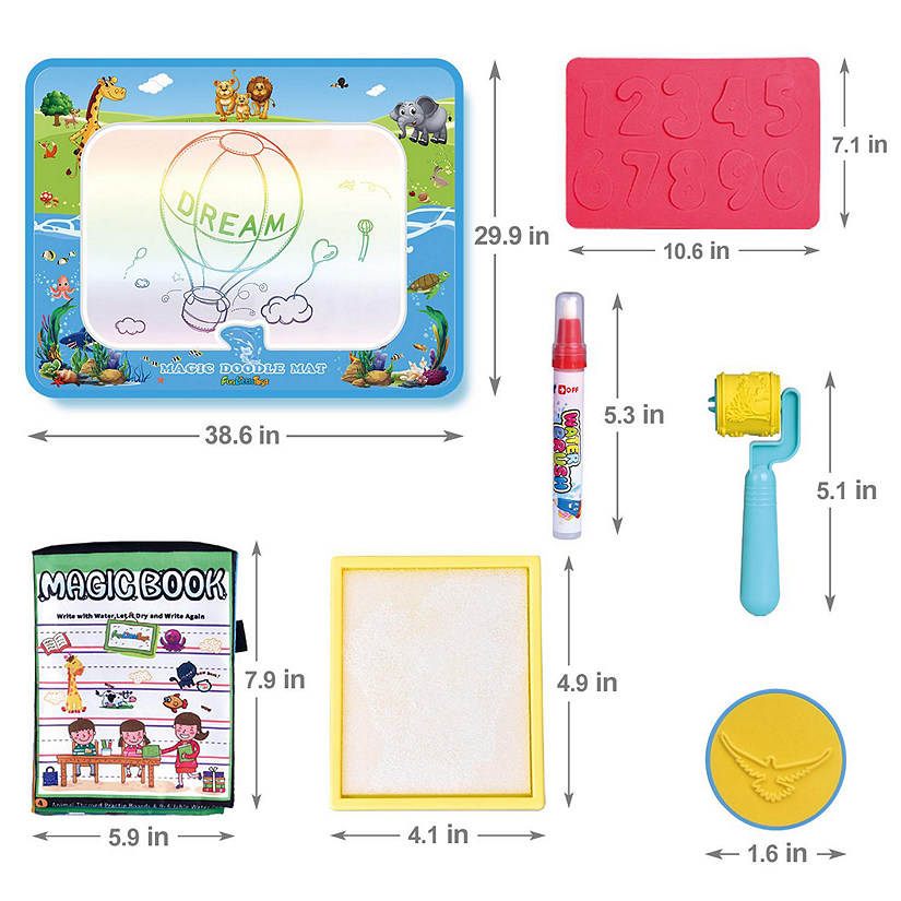 Free to Fly Large Aqua Drawing Mat for Kids Water Painting Writing Doodle Board