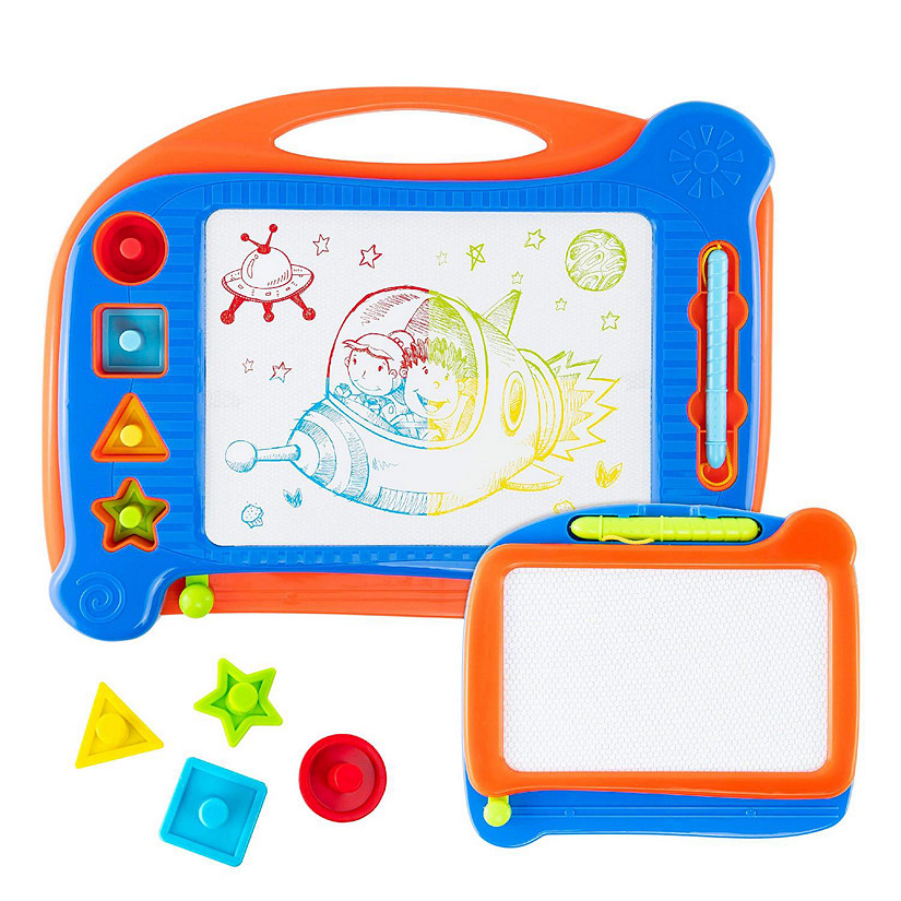 Fun Little Toys 2 Magnetic Drawing Board, Doodle Drawing Board for Toddlers, Toddler Learning Toys for Writing, Sketching, Travel Toys for Kids