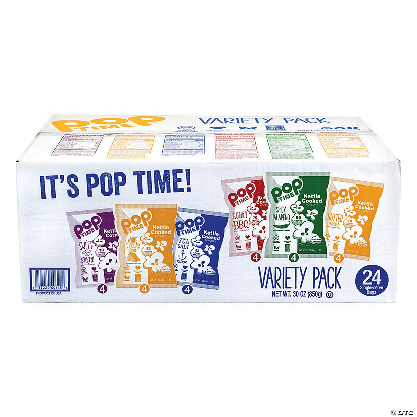 POPTIME Kettle Cooked Popcorn Variety Case - 24 Pieces Image