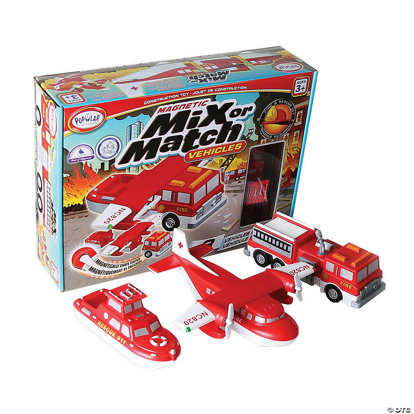 Popular Playthings Magnetic Mix or Match&#174; Vehicles - Fire & Rescue Image
