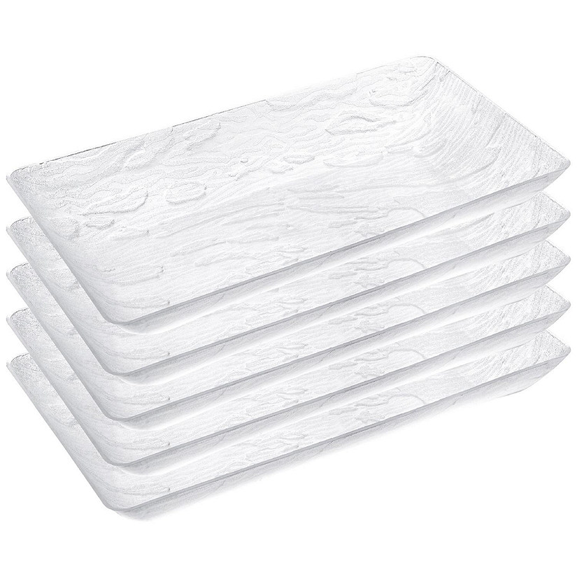 Posh Setting 9 x 17 Inch Rectangle Clear  Serving Tray - 5 pack Image