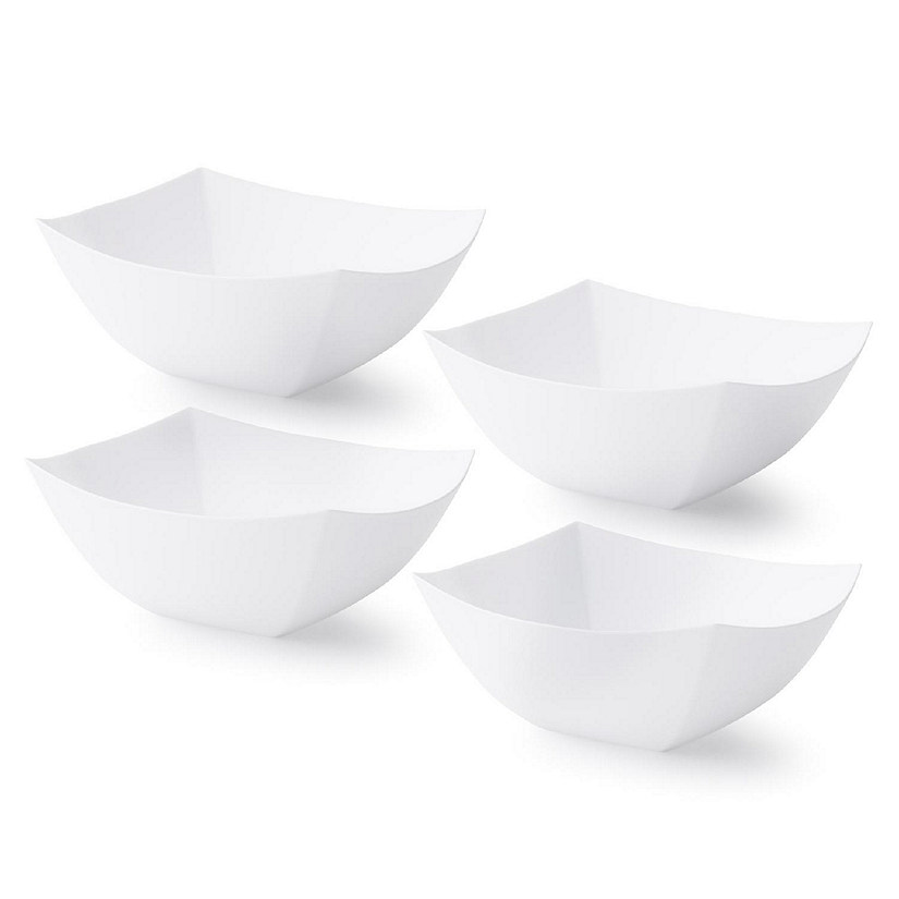 Posh Setting Square Fancy White Serving Bowl - 16 oz. - 4 Pack Image