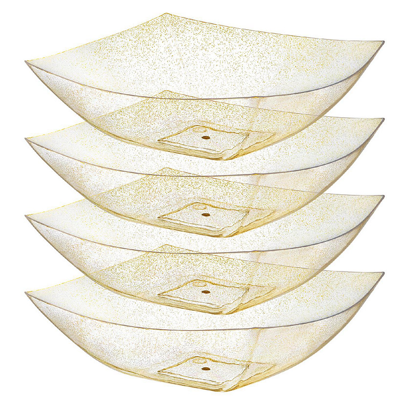 Posh Setting Square Gold Glitter Serving Bowl - 64 oz. - 4 Pack Image