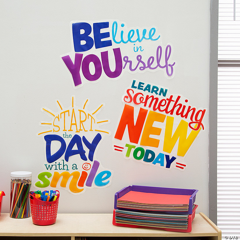 Positive Sayings Wall Clings - 3 Pc. Image