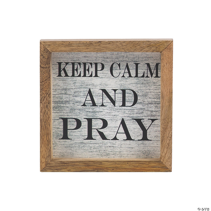 Positively Simple Mini Keep Calm & Pray Tabletop Sign Image