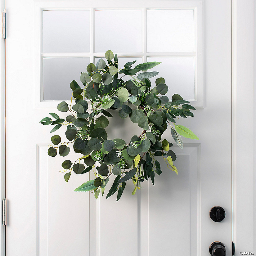 Positively Simple Mixed Eucalyptus & White Florals Wreath Image