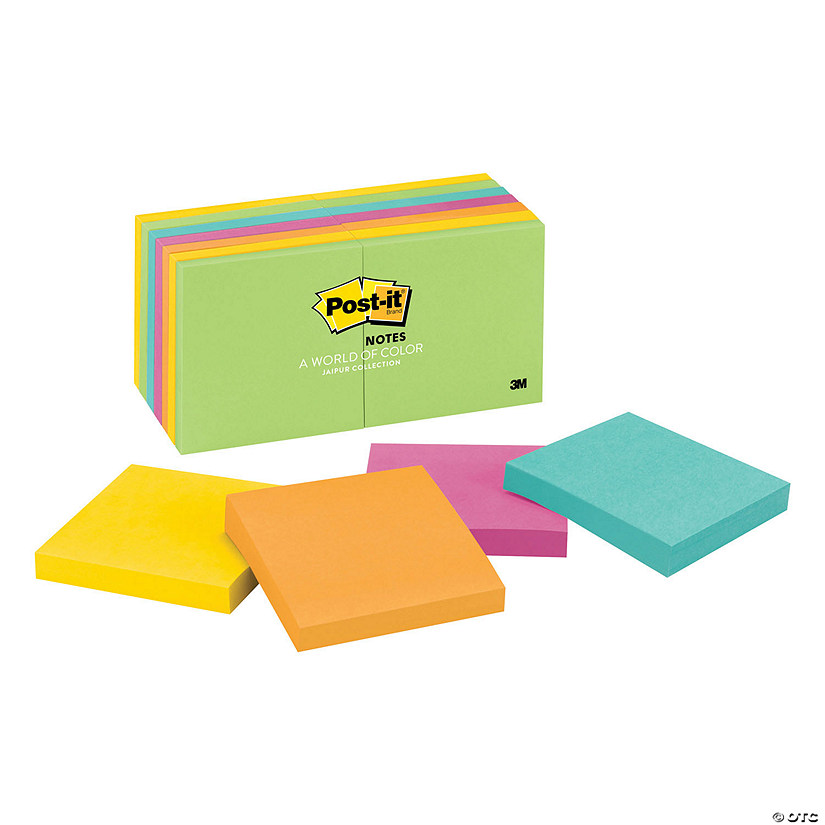 Post-it Notes, 3" x 3", Jaipur Collection, 14 Pads Image