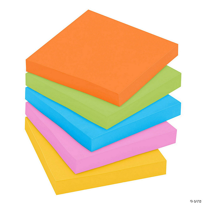 Post-it Super Sticky Notes, 3 in x 3 in, Energy Boost Collection, 70 Sheets/Pad, 24 Pads/Pack Image