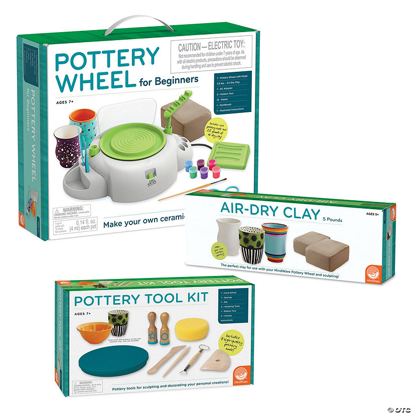 Pottery Wheel, Tool Kit & Clay Refill: Set of 3 Image