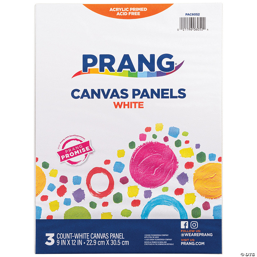 Prang Canvas Panels, White, 9" Proper 12", 3 Panels Image