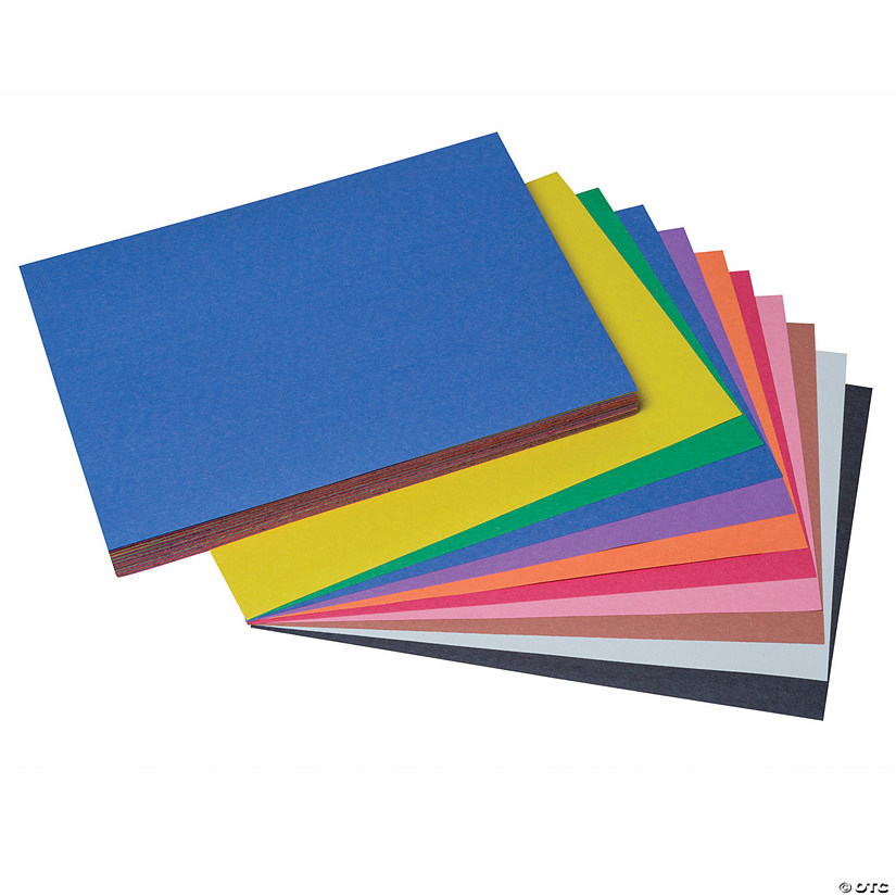 Prang Construction Paper, 10 Assorted Colors, 9" x 12", 100 Sheets Per Pack, 5 Packs Image