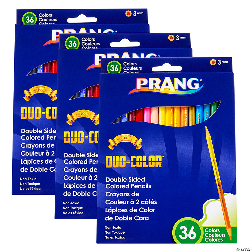 Prang Duo Colored Pencils, 36 Color Set, 3 Sets