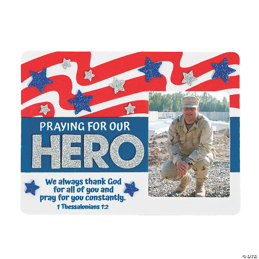 Praying for Our Hero Picture Frame Magnet Craft Kit - Makes 12 Image