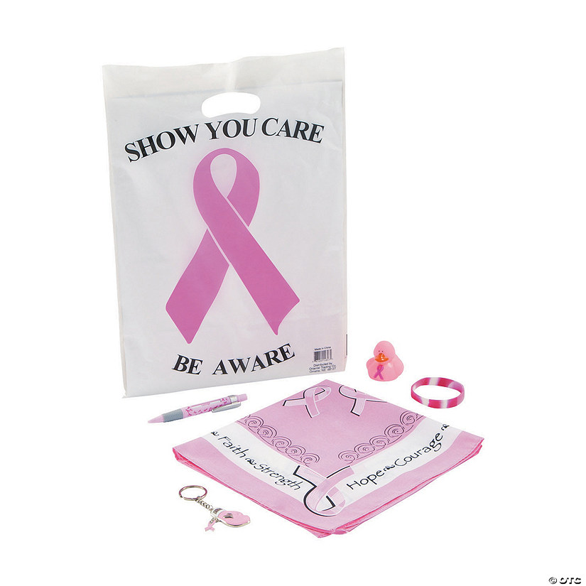 Pre-Filled Breast Cancer Awareness Goody Bags - 12 Pc. Image