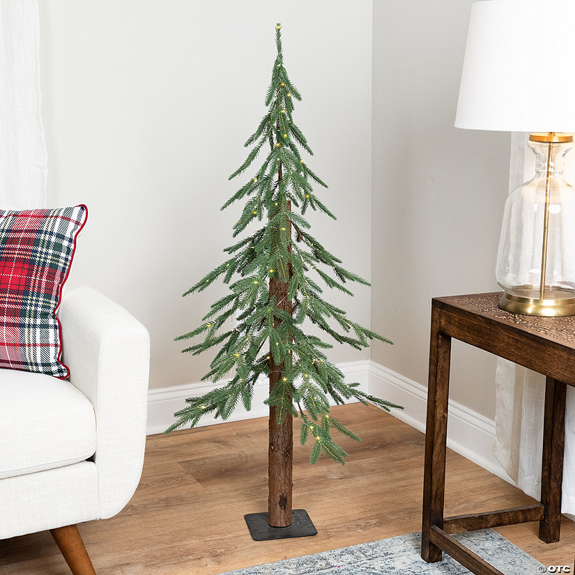 Pre-Lit Medium Alpine Artificial Christmas Tree - 4' - Clear LED Lights Image