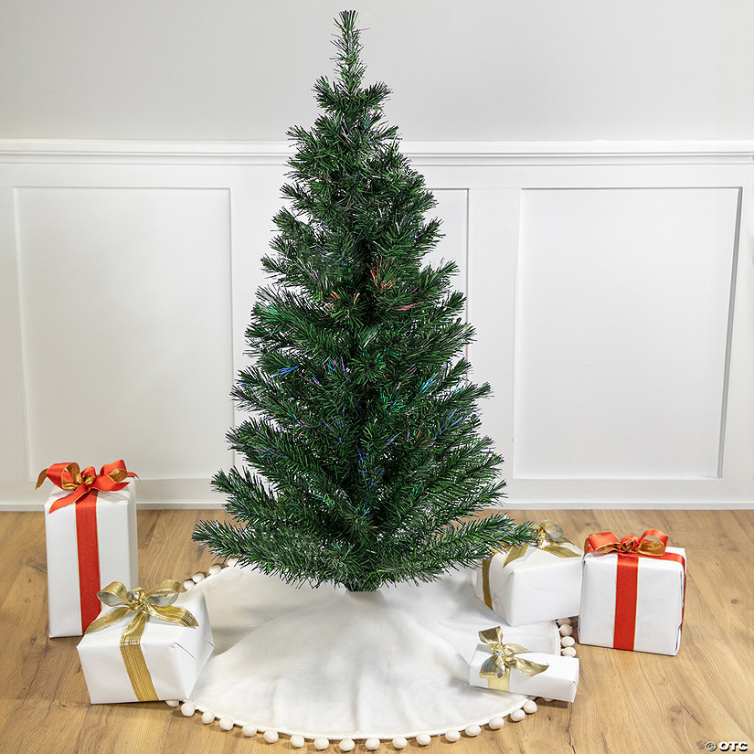 Pre-Lit Medium Multi-Color Fiber Optic Pine Christmas Tree - 4' Image