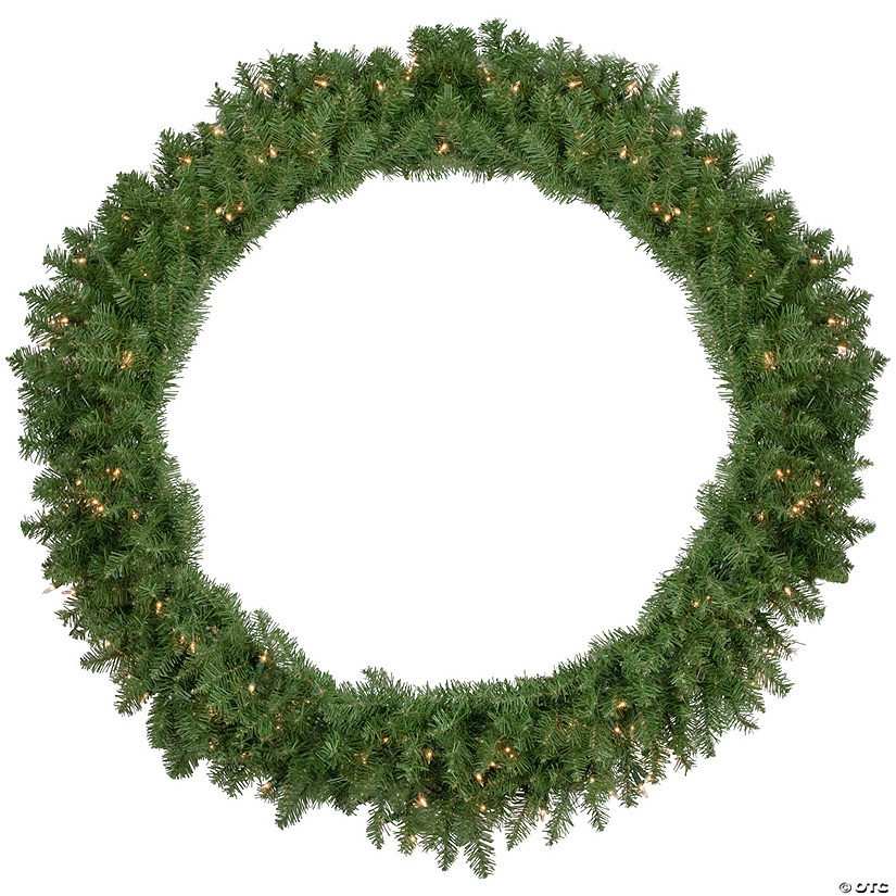Pre-Lit Rockwood Pine Artificial Christmas Wreath  48-Inch  Clear Lights Image