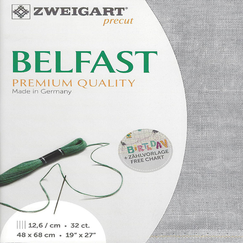 Precut Zweigart Belfast Vintage 32 count Vintage Gray 3609/7729 Image