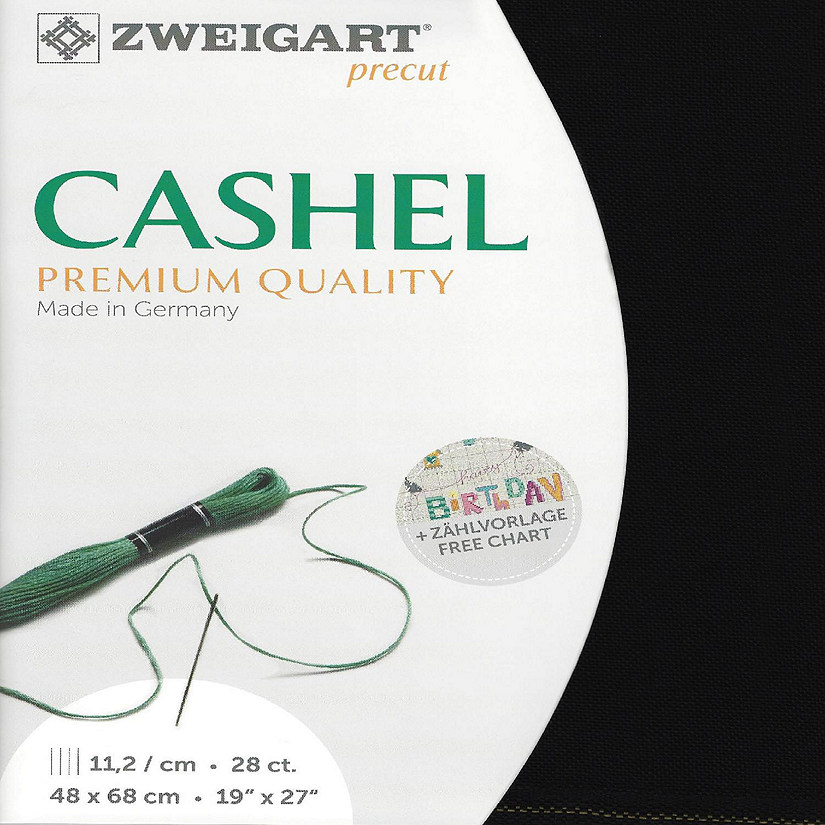 Precut Zweigart Cashel 28 Count Black 3281/720