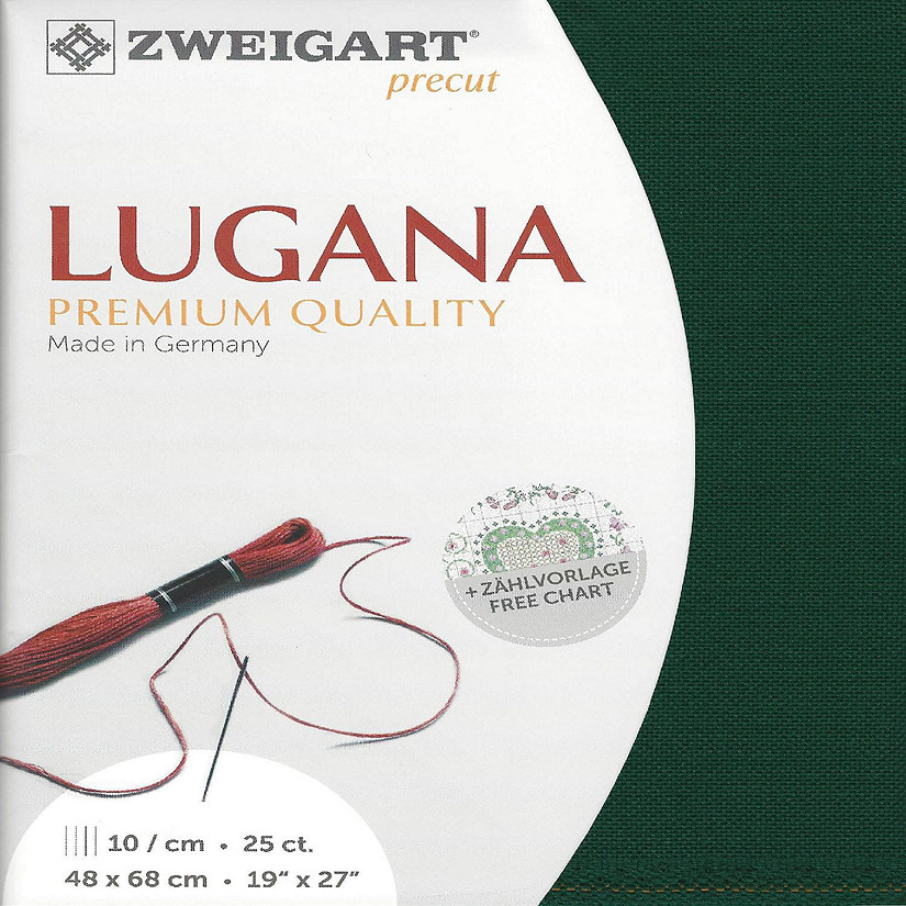 Precut Zweigart Lugana 25 count Forest Green 3835/647 Image